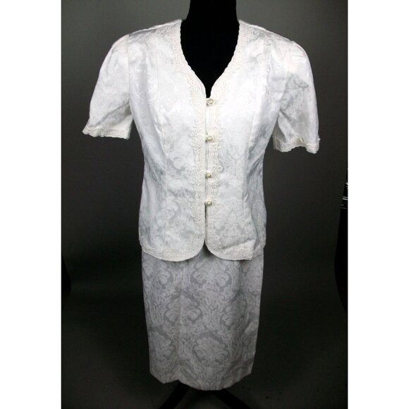 Vintage Kathie Lee Plaza South Skirt Jacket Mom Suit size 10 1990’s - Picture 1 of 5